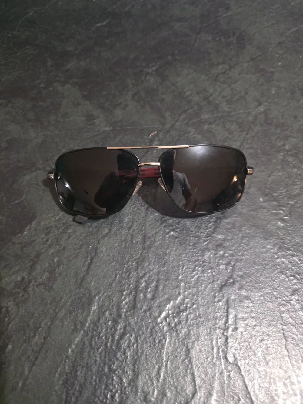 KINGSEVEN K724 Men's Polarized Aviator Sunglasses Black Red Frame 65-14-135